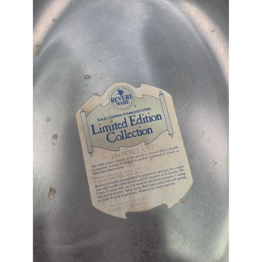 Revere Ware 1776-1976 Limited Edition Copper Stainless Oval Fish Pan Skillet